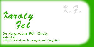 karoly fel business card