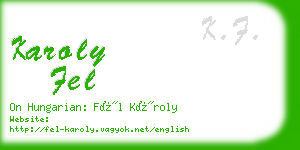 karoly fel business card